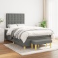 vidaXL Boxspringbett mit Matratze Dunkelgrau 120x200 cm Stoff vidaXL Boxspringbett mit Matratze Dunkelgrau 120x200 cm Stoff