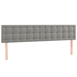 vidaXL Kopfteile 2 Stk. Hellgrau 80x5x78/88 cm Samt