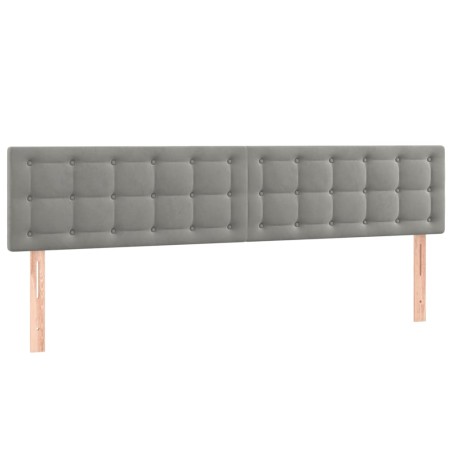 vidaXL Kopfteile 2 Stk. Hellgrau 80x5x78/88 cm Samt