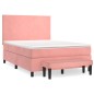 vidaXL Boxspringbett mit Matratze Rosa 140x190 cm Samt vidaXL Boxspringbett mit Matratze Rosa 140x190 cm Samt