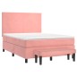 vidaXL Boxspringbett mit Matratze Rosa 140x190 cm Samt vidaXL Boxspringbett mit Matratze Rosa 140x190 cm Samt