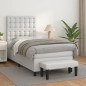 vidaXL Boxspringbett mit Matratze Weiß 90x200 cm Kunstleder vidaXL Boxspringbett mit Matratze Weiß 90x200 cm Kunstleder
