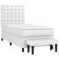 vidaXL Boxspringbett mit Matratze Weiß 90x200 cm Kunstleder vidaXL Boxspringbett mit Matratze Weiß 90x200 cm Kunstleder