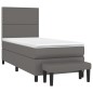 vidaXL Boxspringbett mit Matratze Grau 80x200 cm Kunstleder vidaXL Boxspringbett mit Matratze Grau 80x200 cm Kunstleder