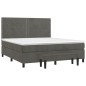 vidaXL Boxspringbett mit Matratze Dunkelgrau 180x200 cm Samt vidaXL Boxspringbett mit Matratze Dunkelgrau 180x200 cm Samt