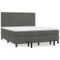 vidaXL Boxspringbett mit Matratze Dunkelgrau 160x200 cm Samt vidaXL Boxspringbett mit Matratze Dunkelgrau 160x200 cm Samt