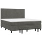 vidaXL Boxspringbett mit Matratze Dunkelgrau 160x200 cm Samt vidaXL Boxspringbett mit Matratze Dunkelgrau 160x200 cm Samt