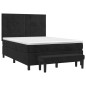 vidaXL Boxspringbett mit Matratze Schwarz 140x190 cm Samt vidaXL Boxspringbett mit Matratze Schwarz 140x190 cm Samt