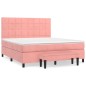 vidaXL Boxspringbett mit Matratze Rosa 180x200 cm Samt vidaXL Boxspringbett mit Matratze Rosa 180x200 cm Samt