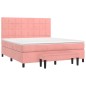 vidaXL Boxspringbett mit Matratze Rosa 180x200 cm Samt vidaXL Boxspringbett mit Matratze Rosa 180x200 cm Samt