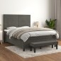 vidaXL Boxspringbett mit Matratze Dunkelgrau 140x200 cm Samt vidaXL Boxspringbett mit Matratze Dunkelgrau 140x200 cm Samt