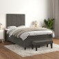 vidaXL Boxspringbett mit Matratze Dunkelgrau 120x200 cm Samt vidaXL Boxspringbett mit Matratze Dunkelgrau 120x200 cm Samt