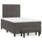 vidaXL Boxspringbett mit Matratze Dunkelgrau 120x200 cm Samt vidaXL Boxspringbett mit Matratze Dunkelgrau 120x200 cm Samt