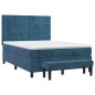 vidaXL Boxspringbett mit Matratze Dunkelblau 140x190 cm Samt vidaXL Boxspringbett mit Matratze Dunkelblau 140x190 cm Samt