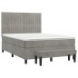 vidaXL Boxspringbett mit Matratze Hellgrau 140x200 cm Samt vidaXL Boxspringbett mit Matratze Hellgrau 140x200 cm Samt