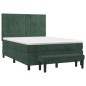vidaXL Boxspringbett mit Matratze Dunkelgrün 140x200 cm Samt vidaXL Boxspringbett mit Matratze Dunkelgrün 140x200 cm Samt