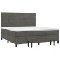 vidaXL Boxspringbett mit Matratze Dunkelgrau 160x200 cm Samt vidaXL Boxspringbett mit Matratze Dunkelgrau 160x200 cm Samt