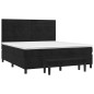 vidaXL Boxspringbett mit Matratze Schwarz 180x200 cm Samt vidaXL Boxspringbett mit Matratze Schwarz 180x200 cm Samt
