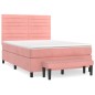 vidaXL Boxspringbett mit Matratze Rosa 140x200 cm Samt vidaXL Boxspringbett mit Matratze Rosa 140x200 cm Samt