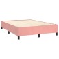 vidaXL Boxspringbett mit Matratze Rosa 140x200 cm Samt vidaXL Boxspringbett mit Matratze Rosa 140x200 cm Samt