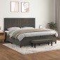 vidaXL Boxspringbett mit Matratze Dunkelgrau 200x200 cm Samt vidaXL Boxspringbett mit Matratze Dunkelgrau 200x200 cm Samt