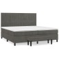 vidaXL Boxspringbett mit Matratze Dunkelgrau 200x200 cm Samt vidaXL Boxspringbett mit Matratze Dunkelgrau 200x200 cm Samt
