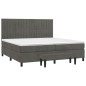 vidaXL Boxspringbett mit Matratze Dunkelgrau 200x200 cm Samt vidaXL Boxspringbett mit Matratze Dunkelgrau 200x200 cm Samt