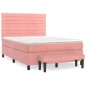 vidaXL Boxspringbett mit Matratze Rosa 140x190 cm Samt vidaXL Boxspringbett mit Matratze Rosa 140x190 cm Samt