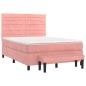 vidaXL Boxspringbett mit Matratze Rosa 140x190 cm Samt vidaXL Boxspringbett mit Matratze Rosa 140x190 cm Samt
