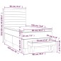 vidaXL Boxspringbett mit Matratze Dunkelgrau 90x190 cm Samt vidaXL Boxspringbett mit Matratze Dunkelgrau 90x190 cm Samt