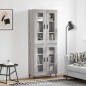 Highboard Grau Sonoma 69,5x34x180 cm Holzwerkstoff Highboard Grau Sonoma 69,5x34x180 cm Holzwerkstoff