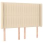 vidaXL Boxspringbett mit Matratze & LED Creme 140x200 cm Stoff vidaXL Boxspringbett mit Matratze & LED Creme 140x200 cm Stoff