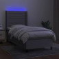 vidaXL Boxspringbett mit Matratze & LED Hellgrau 90x200 cm Stoff vidaXL Boxspringbett mit Matratze & LED Hellgrau 90x200 cm Stoff