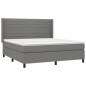 vidaXL Boxspringbett mit Matratze & LED Dunkelgrau 180x200 cm Stoff vidaXL Boxspringbett mit Matratze & LED Dunkelgrau 180x200 cm Stoff