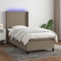 vidaXL Boxspringbett mit Matratze & LED Taupe 80x200 cm Stoff vidaXL Boxspringbett mit Matratze & LED Taupe 80x200 cm Stoff