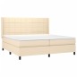 vidaXL Boxspringbett mit Matratze & LED Creme 200x200 cm Stoff vidaXL Boxspringbett mit Matratze & LED Creme 200x200 cm Stoff