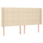 vidaXL Boxspringbett mit Matratze & LED Creme 200x200 cm Stoff vidaXL Boxspringbett mit Matratze & LED Creme 200x200 cm Stoff