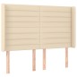 vidaXL Boxspringbett mit Matratze & LED Creme 140x200 cm Stoff vidaXL Boxspringbett mit Matratze & LED Creme 140x200 cm Stoff