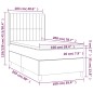 vidaXL Boxspringbett mit Matratze & LED Dunkelgrau 100x200 cm Stoff vidaXL Boxspringbett mit Matratze & LED Dunkelgrau 100x200 cm Stoff