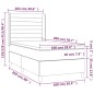 vidaXL Boxspringbett mit Matratze & LED Creme 100x200 cm Stoff vidaXL Boxspringbett mit Matratze & LED Creme 100x200 cm Stoff
