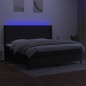 vidaXL Boxspringbett mit Matratze & LED Schwarz 200x200 cm Stoff vidaXL Boxspringbett mit Matratze & LED Schwarz 200x200 cm Stoff
