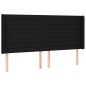 vidaXL Boxspringbett mit Matratze & LED Schwarz 200x200 cm Stoff vidaXL Boxspringbett mit Matratze & LED Schwarz 200x200 cm Stoff