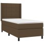 vidaXL Boxspringbett mit Matratze & LED Dunkelbraun 90x200 cm Stoff vidaXL Boxspringbett mit Matratze & LED Dunkelbraun 90x200 cm Stoff