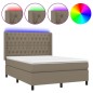 vidaXL Boxspringbett mit Matratze & LED Taupe 140x190 cm Stoff vidaXL Boxspringbett mit Matratze & LED Taupe 140x190 cm Stoff