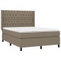 vidaXL Boxspringbett mit Matratze & LED Taupe 140x190 cm Stoff vidaXL Boxspringbett mit Matratze & LED Taupe 140x190 cm Stoff
