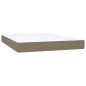 vidaXL Boxspringbett mit Matratze & LED Taupe 140x190 cm Stoff vidaXL Boxspringbett mit Matratze & LED Taupe 140x190 cm Stoff