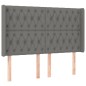 vidaXL Boxspringbett mit Matratze & LED Dunkelgrau 140x200 cm Stoff vidaXL Boxspringbett mit Matratze & LED Dunkelgrau 140x200 cm Stoff