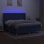 vidaXL Boxspringbett mit Matratze & LED Blau 160x200 cm Stoff vidaXL Boxspringbett mit Matratze & LED Blau 160x200 cm Stoff