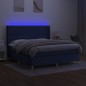 vidaXL Boxspringbett mit Matratze & LED Blau 180x200 cm Stoff vidaXL Boxspringbett mit Matratze & LED Blau 180x200 cm Stoff