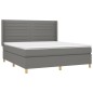 vidaXL Boxspringbett mit Matratze & LED Dunkelgrau 160x200 cm Stoff vidaXL Boxspringbett mit Matratze & LED Dunkelgrau 160x200 cm Stoff